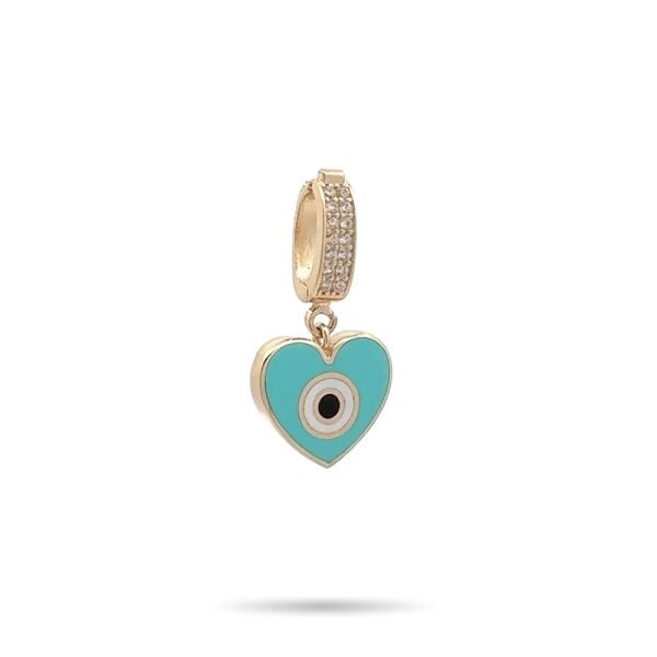 Kalp Göz Turkuaz Charm