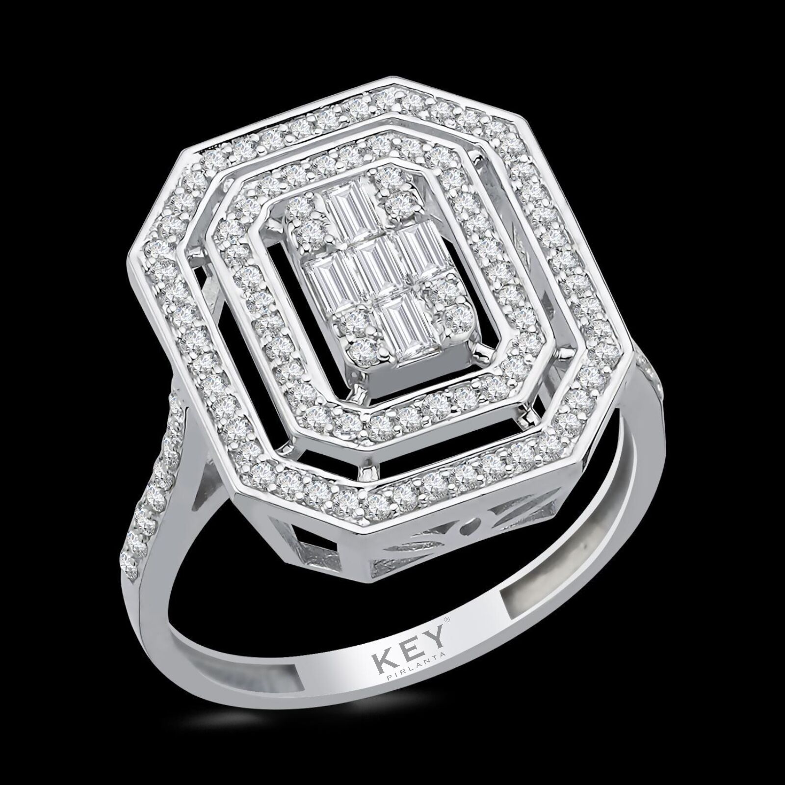 0.64 Ct Pırlanta Baget Yüzük